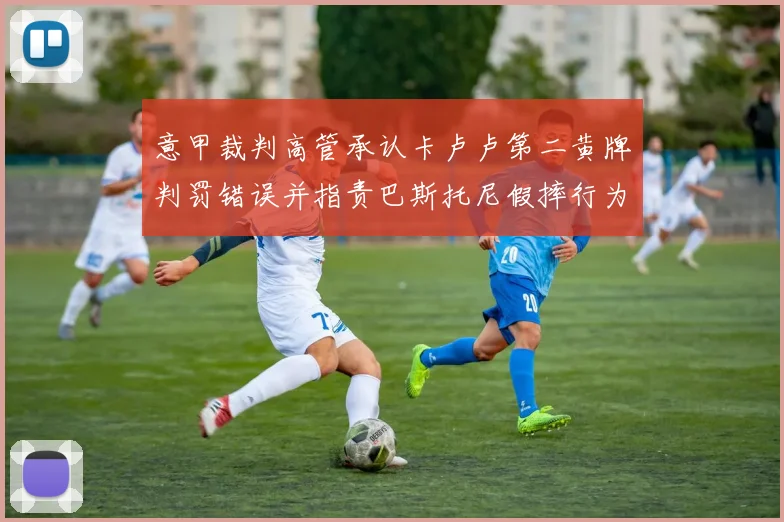 意甲裁判高管承认卡卢卢第二黄牌判罚错误并指责巴斯托尼假摔行为